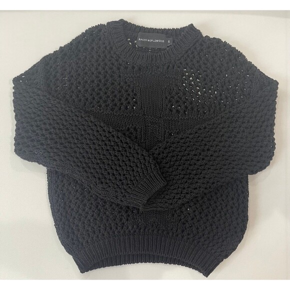 Racer Worldwide Safety Pin Cross Sweater Size S Black - Picture 3 of 7